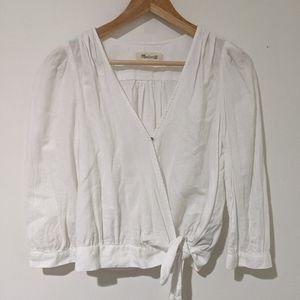 Madewell linen wrap shirt